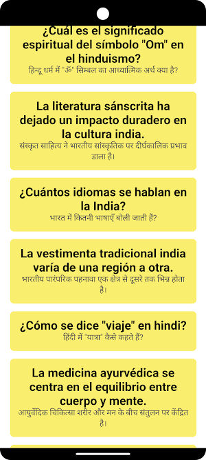 Spanish to Hindi Phrases Screenshot 1