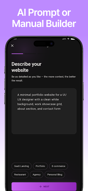 AI Landing Page: Web Builder Screenshot 2
