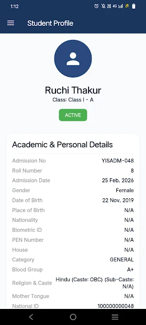 S.D. Convent Parent App Screenshot 2