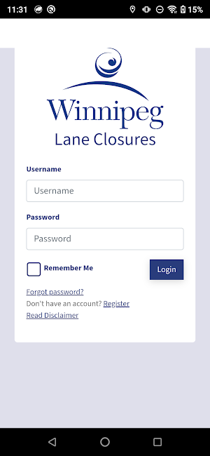 Winnipeg Lane Closures Screenshot 1