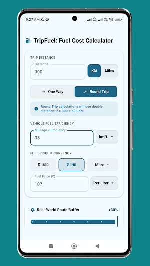 TripFuel: Fuel Cost Calculator Screenshot 1