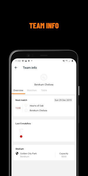 GPL App (Ghana Premier League) Fixtures, Scores Screenshot 1