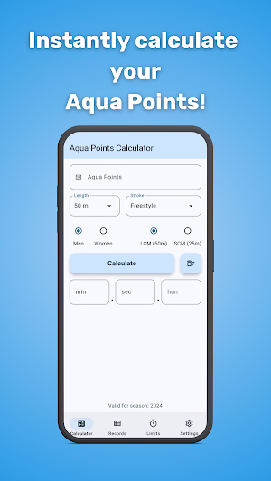 Aqua Points Calculator Screenshot 0