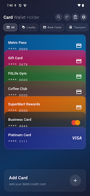 Card Wallet Holder Screenshot 0