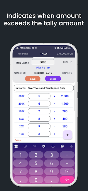 Cash Counter and Calculator Screenshot 1