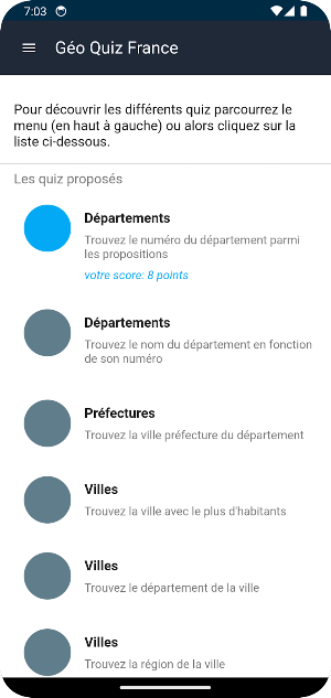 Géo Quiz France Screenshot 1