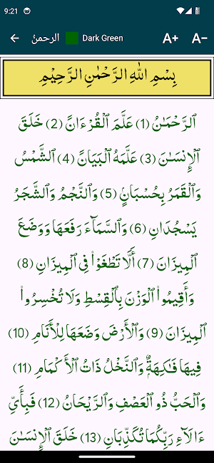 Audio Surah Rahman Screenshot 1