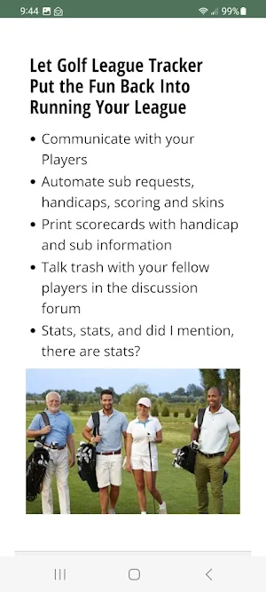 Golf League Tracker PWA Screenshot 0