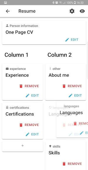 One Page CV - Create Resume PDF Screenshot 2