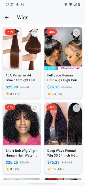 Human Hair & Lace Wigs Shop Screenshot 0