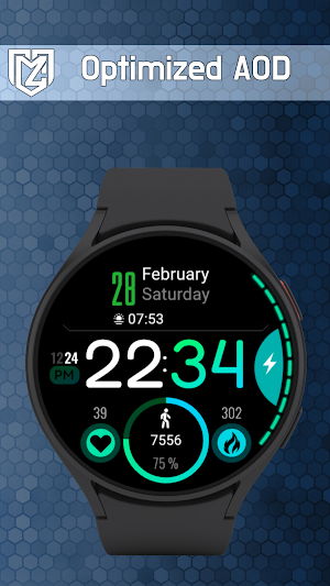 WearOs Amoled Watch Face TMZ Screenshot 1