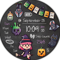 BFF28 - Halloween Cat & Witch