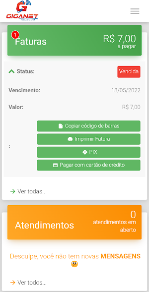 GIGA NET INTERNET Screenshot 1