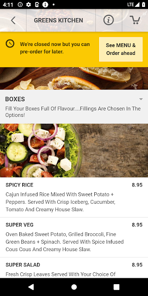 Greens Kitchen Screenshot 2