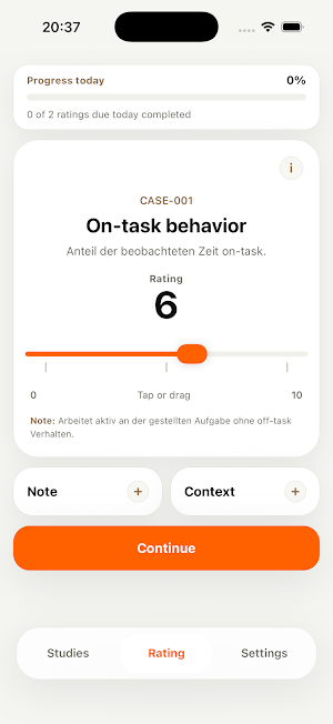 Behavior Rating Screenshot 0