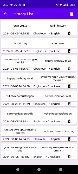 English To Chuukese Translator Screenshot 2