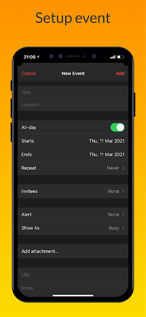iCalendar - Calendar iOS style Screenshot 2