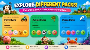 Jiggle Butts Animal Puzzle Screenshot 1