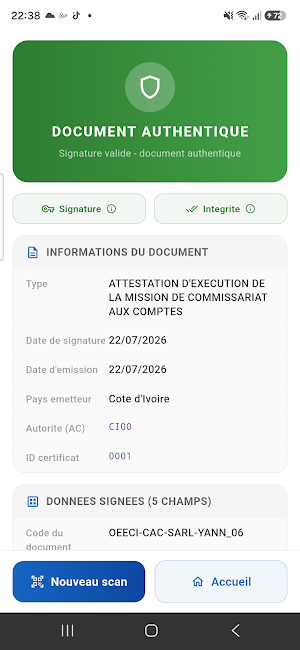 OEC-CI Authenticator Screenshot 1