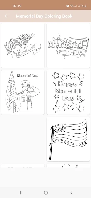 Memorial Day Coloring Book Screenshot 2