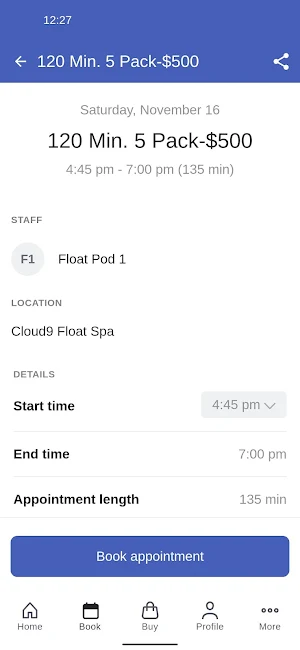 Cloud9 Float Spa Screenshot 2