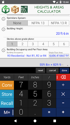 Heights & Areas Calculator Screenshot 2