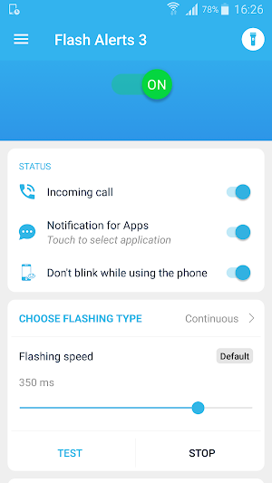 Flash blink on Call, all messages & notifications Screenshot 3