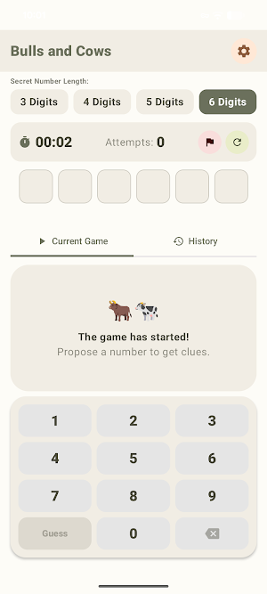 Bulls and Cows Screenshot 1