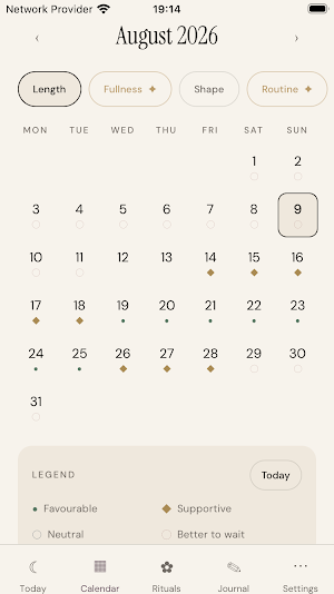 LunaCut: Lunar Hair Calendar Screenshot 0