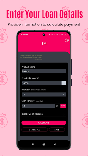 PocketLoan-EMI Loan Calculator Screenshot 2