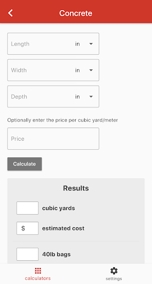 Patio Calculator Screenshot 0