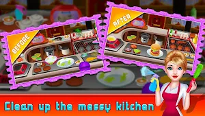 Restaurant Cleaning,Cooking and Shopping Game Screenshot 1