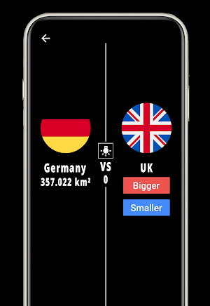 Higher or Lower : Country Area Screenshot 3