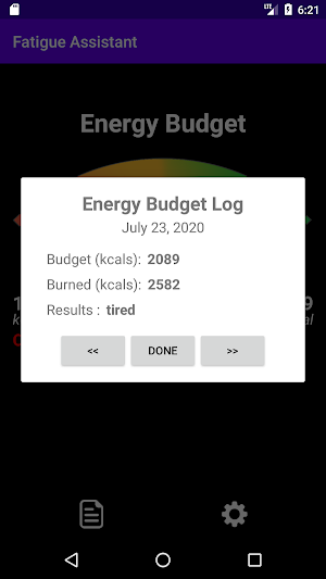 Fatigue Assistant Screenshot 2