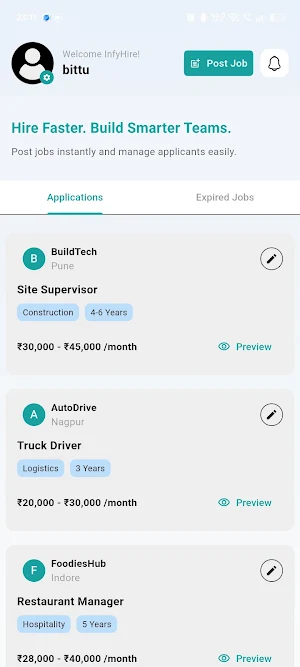InfyHire – Jobs & Hiring App Screenshot 3