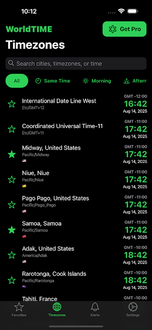 WorldTIME: World Clock & Alert Screenshot 0