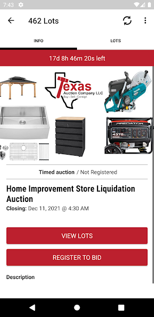 Texas Auction Company Screenshot 1