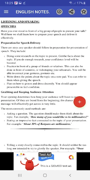 English: form 3 notes. Screenshot 3