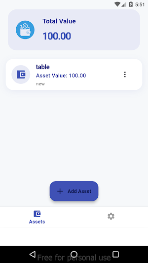 Personal Asset Manager Screenshot 1