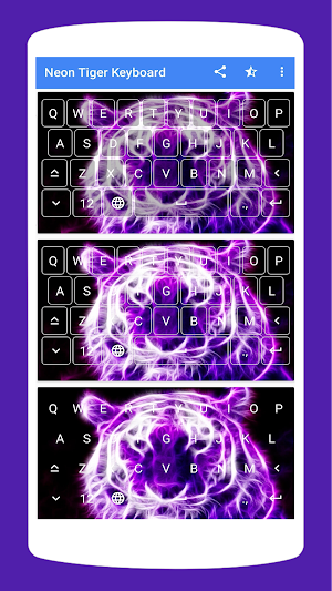 Neon Tiger Keyboard Theme Screenshot 3