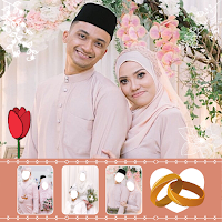 Couple Hijab Wedding Frames Editor
