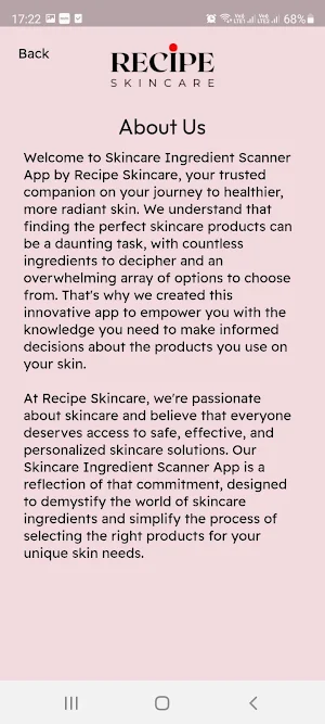 Scanner by Recipe skincare Screenshot 3