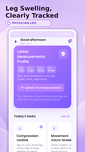 VeinWell: Leg Swelling Tracker Screenshot 0