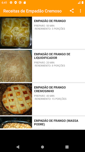 Receitas de Empadão Cremoso Screenshot 0