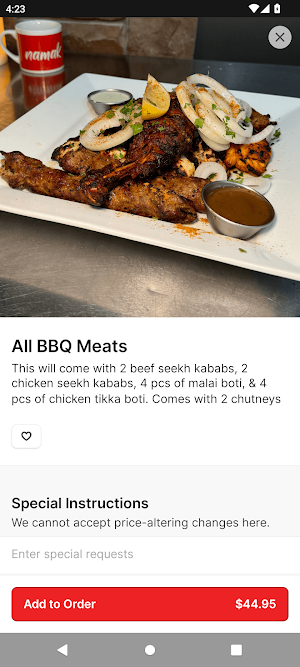 Namak restaurant Screenshot 2