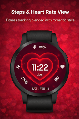 3D Valentine Hearts WearOS Screenshot 3