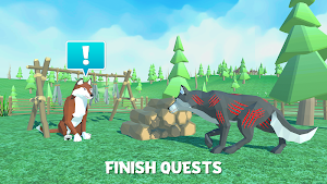 🐺 Wolf vs 🐯 Tiger Simulator: Wild Family Animals Screenshot 3