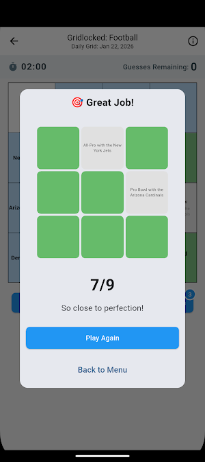 Football Trivia Grid Puzzle Screenshot 2