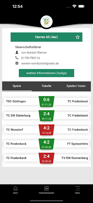 TC Fredenbeck e.V. Vereins-App Screenshot 2