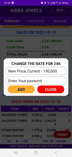 Gold Manager Screenshot 1
